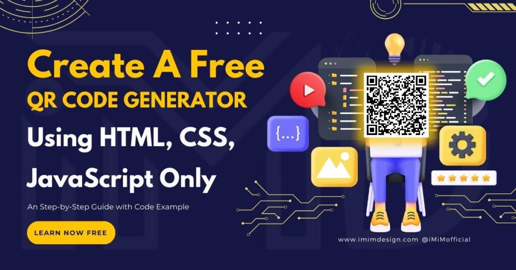 how to create qr code generator using html css javascript only